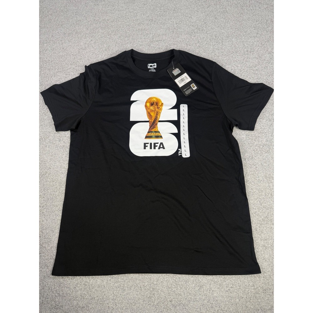 FIFA World Cup 2026 Mens T-Shirt Black Trophy Graphic Outerstuff NWT LARGE - Picture 2 of 7